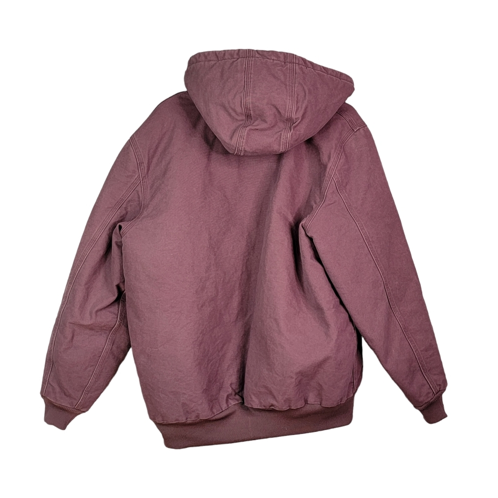 Carhartt Plum Purple Heavy Canvas Workwear Hooded Coat Work Jacket XL 16-18 - Picture 3 of 12